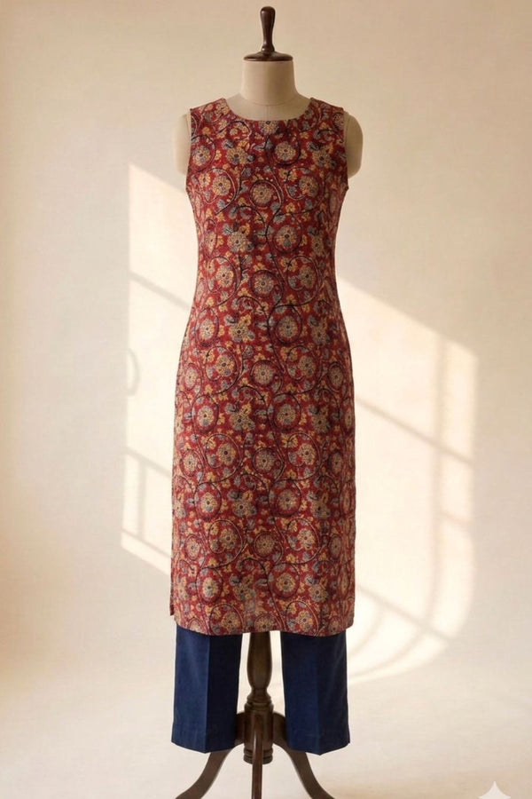 Myshika Red Kurti Set