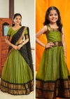 Prisha Olive Green Halfsaree – Mom & Me Set