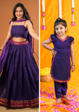 Sreeja Violet Croptop Salwar Mom & Me Set