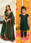 Sreeja Green Croptop Salwar Mom & Me Set