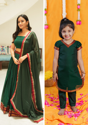Sreeja Green Croptop Salwar Mom & Me Set
