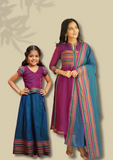 Vanika Magenta with Teal Mom & Me Set