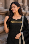Venba Black Chettinad Cotton Kurti Set ( Set of 2 )