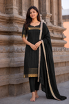 Venba Black Chettinad Cotton Kurti Set ( Set of 2 )
