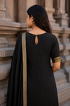 Venba Black Chettinad Cotton Kurti Set ( Set of 2 )