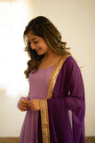 Isha Purple Georgette Dress