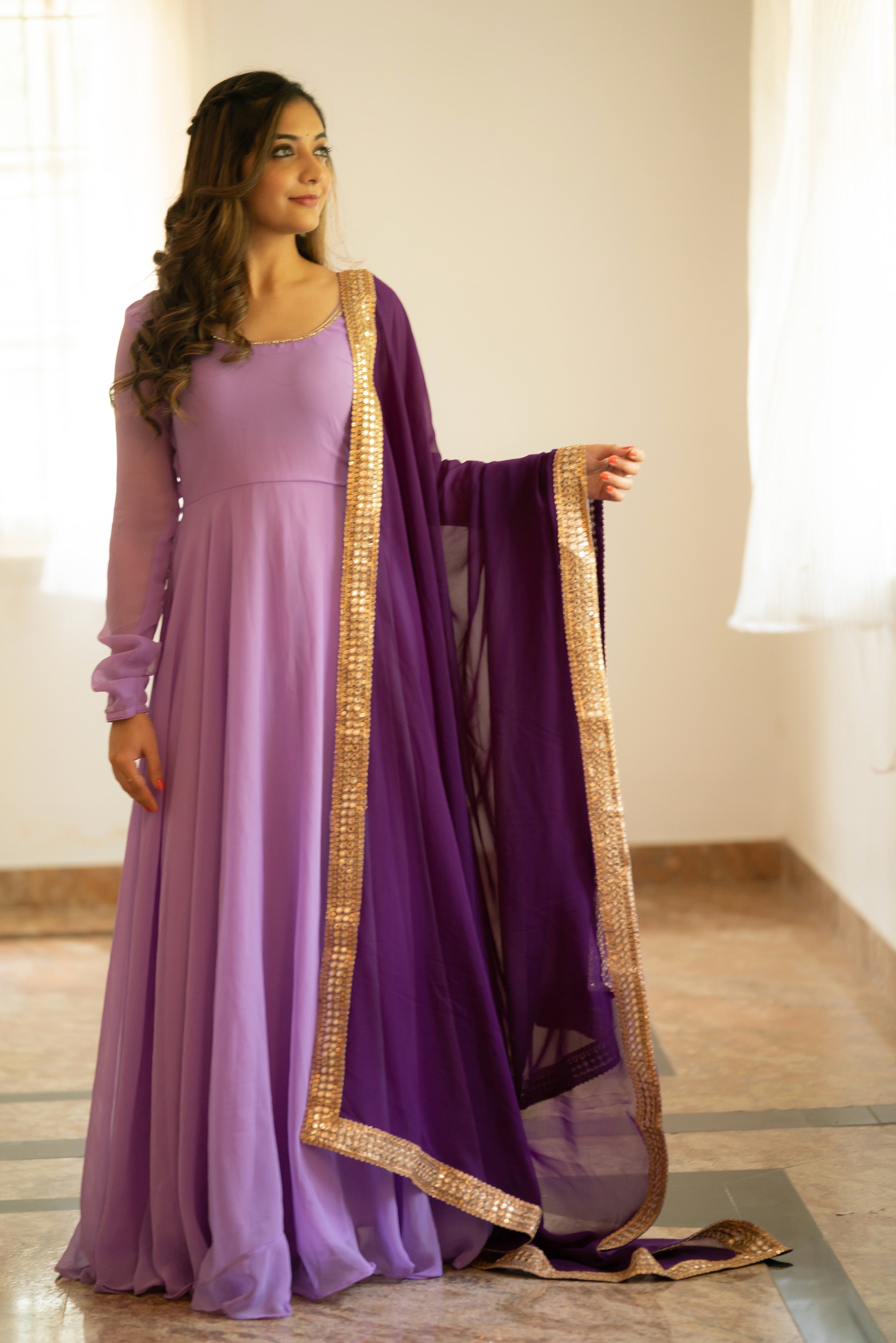 GRG - Isha Purple Georgette Dress