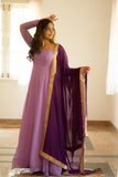 Isha Purple Georgette Dress