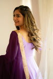 Isha Purple Georgette Dress