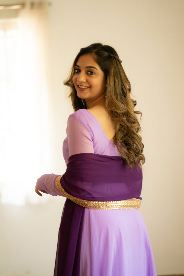 IMD - Isha Purple Georgette Dress