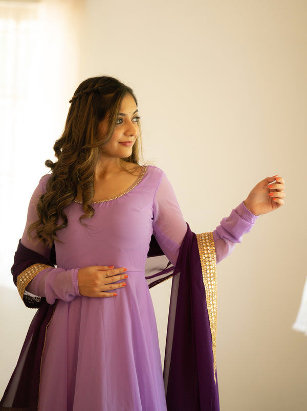 IMD - Isha Purple Georgette Dress