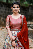 Ivory and Maroon Kalamkari Dress with Dupatta