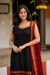 Charvi Black Narayanpet Kurti Set (Set of 2)
