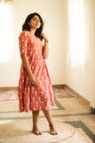 IMD - Miaka pinkish red Ikkat short dress
