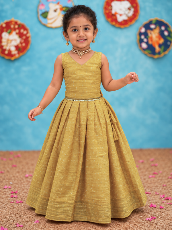 Mathangi Beige Lehenga Mini ( Set of 2 )