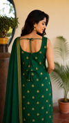 Shravya Green Soft Brocade Silk Kurti Set (Set of 3)