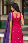 Meghna Magenta with Violet Chanderi Kurti Set ( Set of 2 )