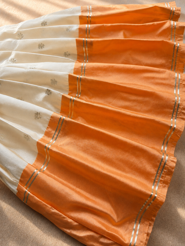 Nadhi Ivory with Orange Frock Mini