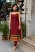 Charvi Maroon Narayanpet Kurti Set (Set of 2)
