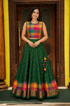 Thendral Green Sleeveless Croptop and Skirt ( Set of 2 )