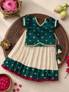 Madhavi Ivory with Green Lehenga Mini