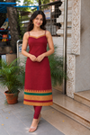 Charvi Maroon Narayanpet Kurti Set (Set of 2)