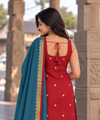 Meghna Maroon with Teal Chanderi Kurti Set ( Set of 2 )