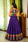 Thendral Violet Sleeveless Croptop and Skirt ( Set of 2 )