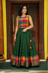 Thendral Green Sleeveless Croptop and Skirt ( Set of 2 )