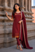 Venba Maroon Chettinad Cotton Kurti Set ( Set of 2 )