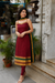 Charvi Maroon Narayanpet Kurti Set (Set of 2)