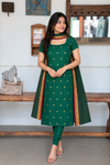 Meghna Green Chanderi Kurti Set ( Set of 2 )