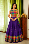 Thendral Violet Sleeveless Croptop and Skirt ( Set of 2 )