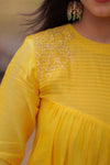 Golden Yellow Embroidered A-Line Kurta Set (PR)