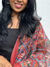 Dharvi Black With Maroon Patola Dupatta