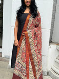 Dharvi Maroon With Kalamkari dupatta