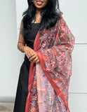 Dharvi Black With Maroon Patola Dupatta