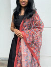 Dharvi Black With Maroon Patola Dupatta