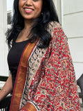 Dharvi Maroon With Kalamkari dupatta