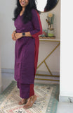 Agalya Wine & Maroon Kurti Set