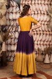 Yellow and violet ombrey dress(FW)