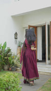 Avanti Maroon Anarkali Mom & Me Set