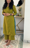 Agalya Olive Green & Teal Kurti Set