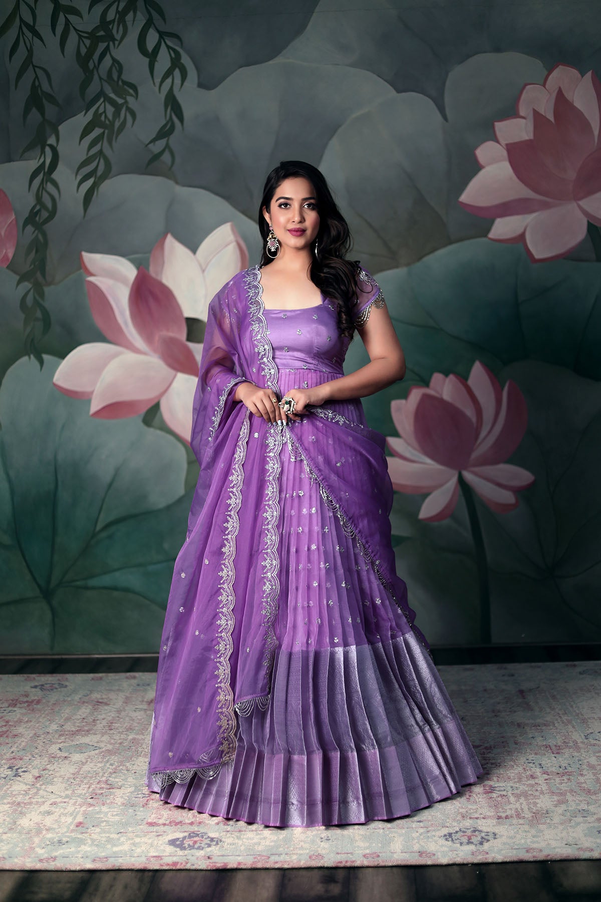 Lilac Organza Anarkali Dress(FW)
