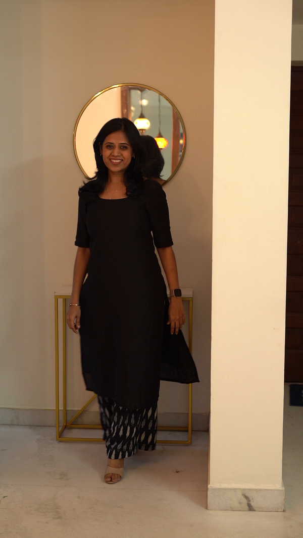 Daisy Black Kurti Set