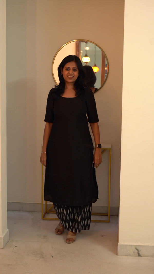 Daisy Black Kurti Set