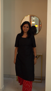 Daisy Black and Red Kurti Set