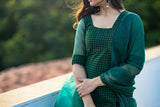 Utharika Green and Black - Unstitched