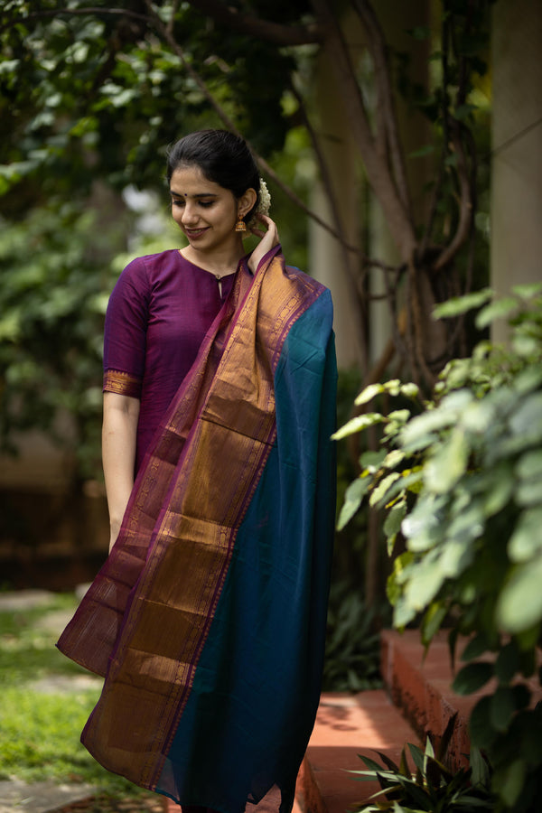 Thenmozhi Magenta - Unstitched Suit
