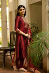Sangamithrai Maroon - Unstitched Set